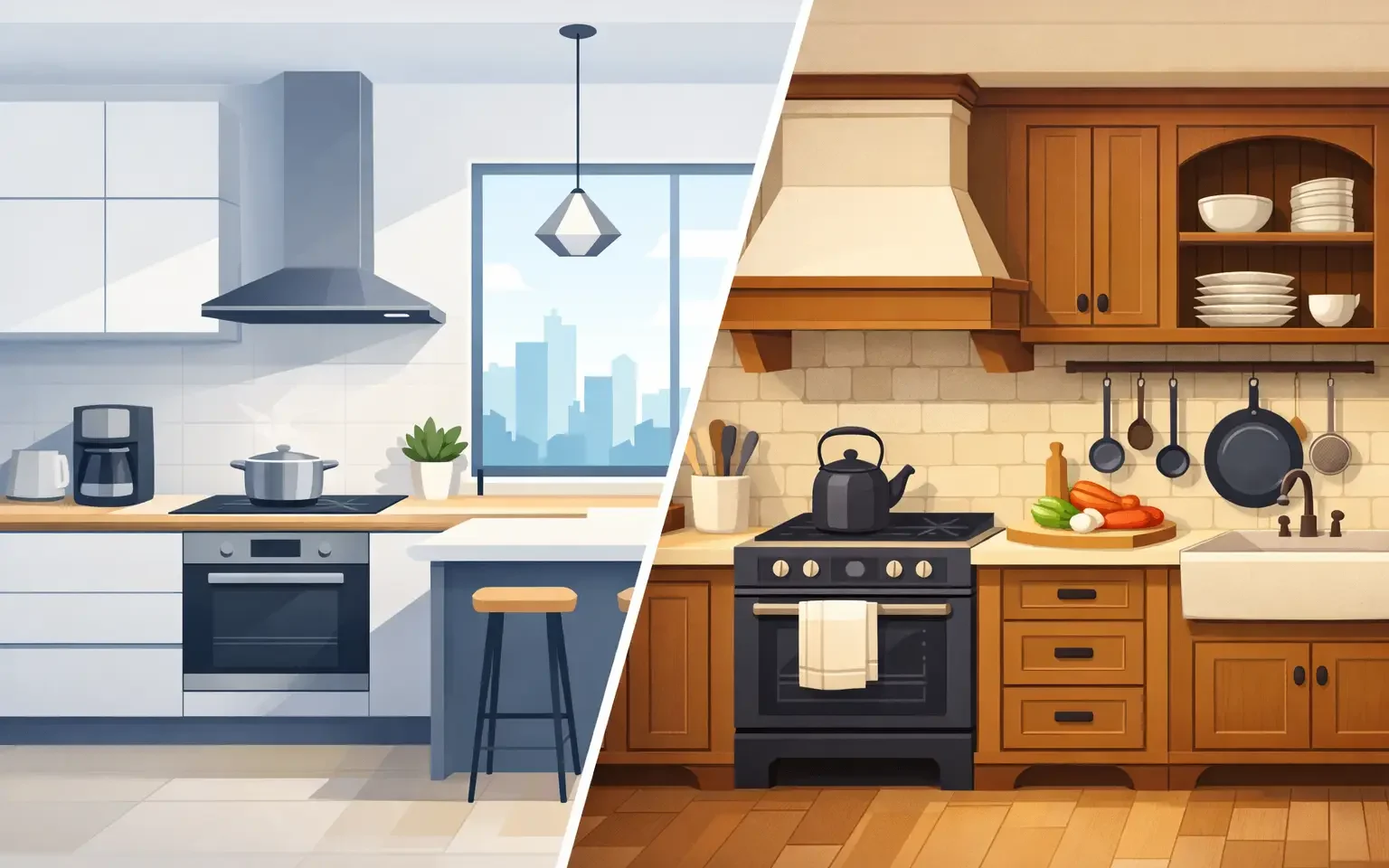 European Kitchen vs Traditional Kitchen Compared